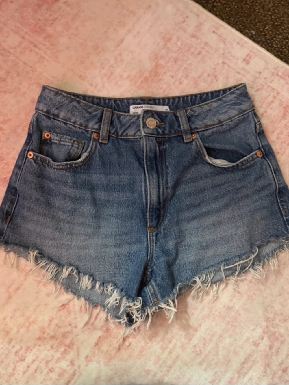 Garage Distressed Blue Jean Shorts